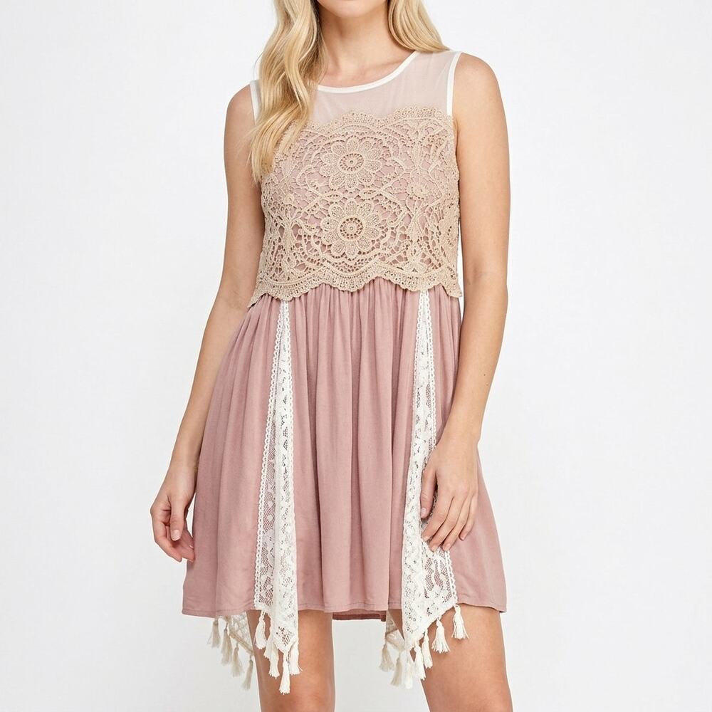 NWT Designed By Ryu Pink Short Floral Lightweight Dress Women Size L